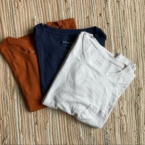 Dark indigo Everlane cotton box-cut pocket tee